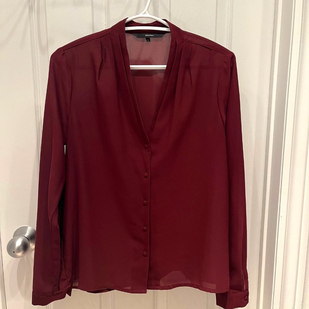 Vero Moda Burgundy Long Sleeve Blouse